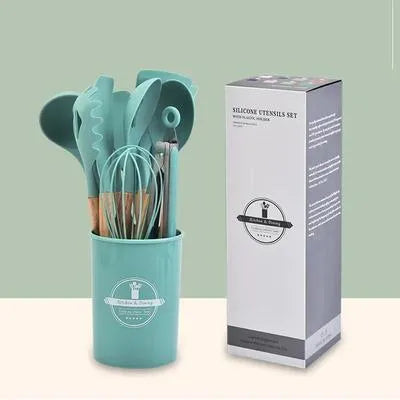 16 Pcs Silicone Cooking Spoons Set Black