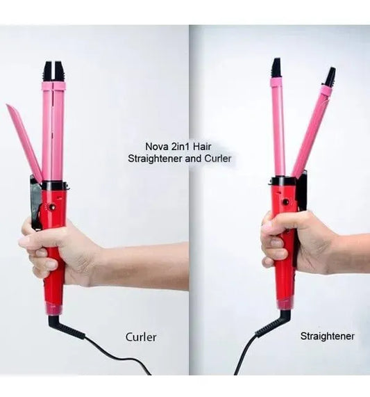 2 in 1 Hair Straightener & Curler – Professional Heat Styling Tool