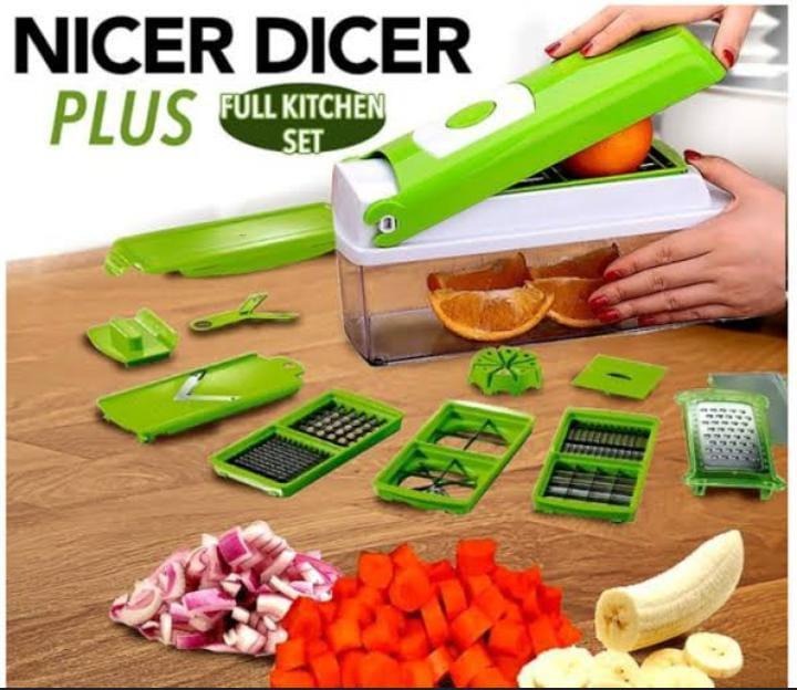 Green 14-in-1 Nicer Dicer Plus Kitchen Set