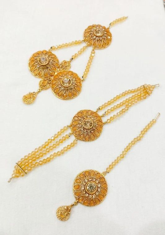Elegant Gold-Plated Jewellery Set – Necklace, Earrings & Bracelet Set for Women