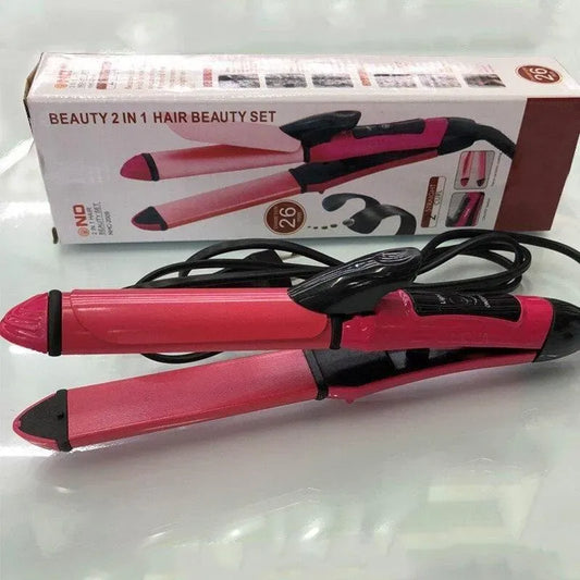2 in 1 Hair Straightener & Curler – Professional Heat Styling Tool