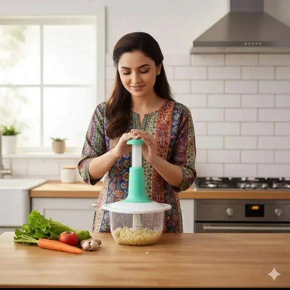 Manual Hand Press Food Chopper – Multi-Purpose Vegetable & Fruit Cutter