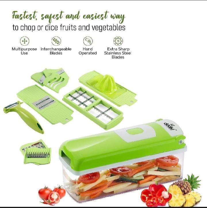 Green 14-in-1 Nicer Dicer Plus Kitchen Set