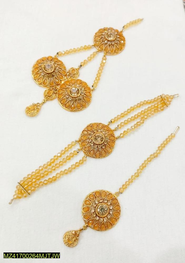 Elegant Gold-Plated Jewellery Set – Necklace, Earrings & Bracelet Set for Women