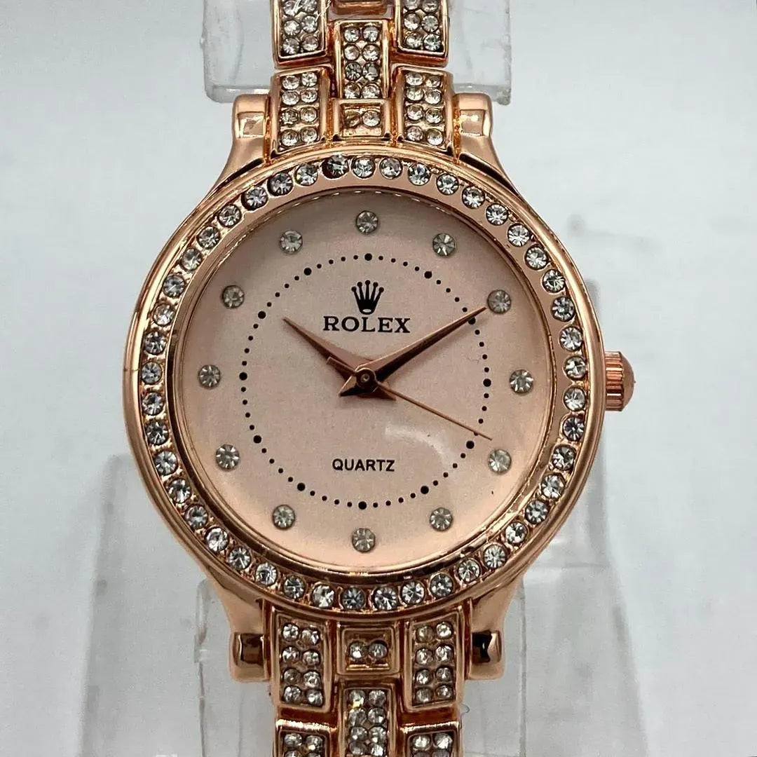 Elegant Rose Gold Crystal Women's Watch – Luxury Style Quartz Watch