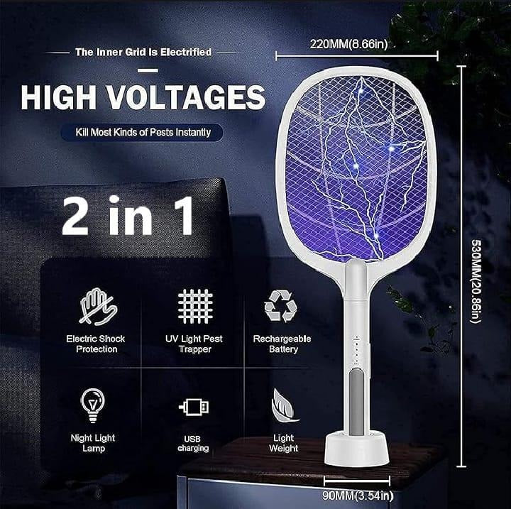 Electric Mosquito Swatter White ABS Anti-Itch Night Light