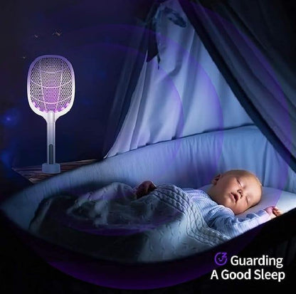 Electric Mosquito Swatter White ABS Anti-Itch Night Light