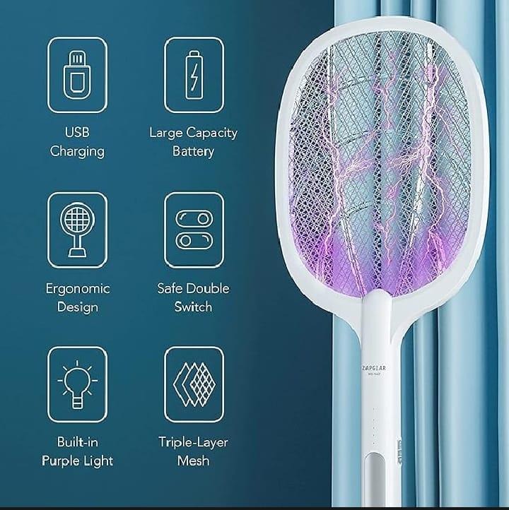 Electric Mosquito Swatter White ABS Anti-Itch Night Light